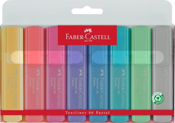 Faber-Castell 154681 Textliner Pastel Highlighter Pen (Pack of 8)